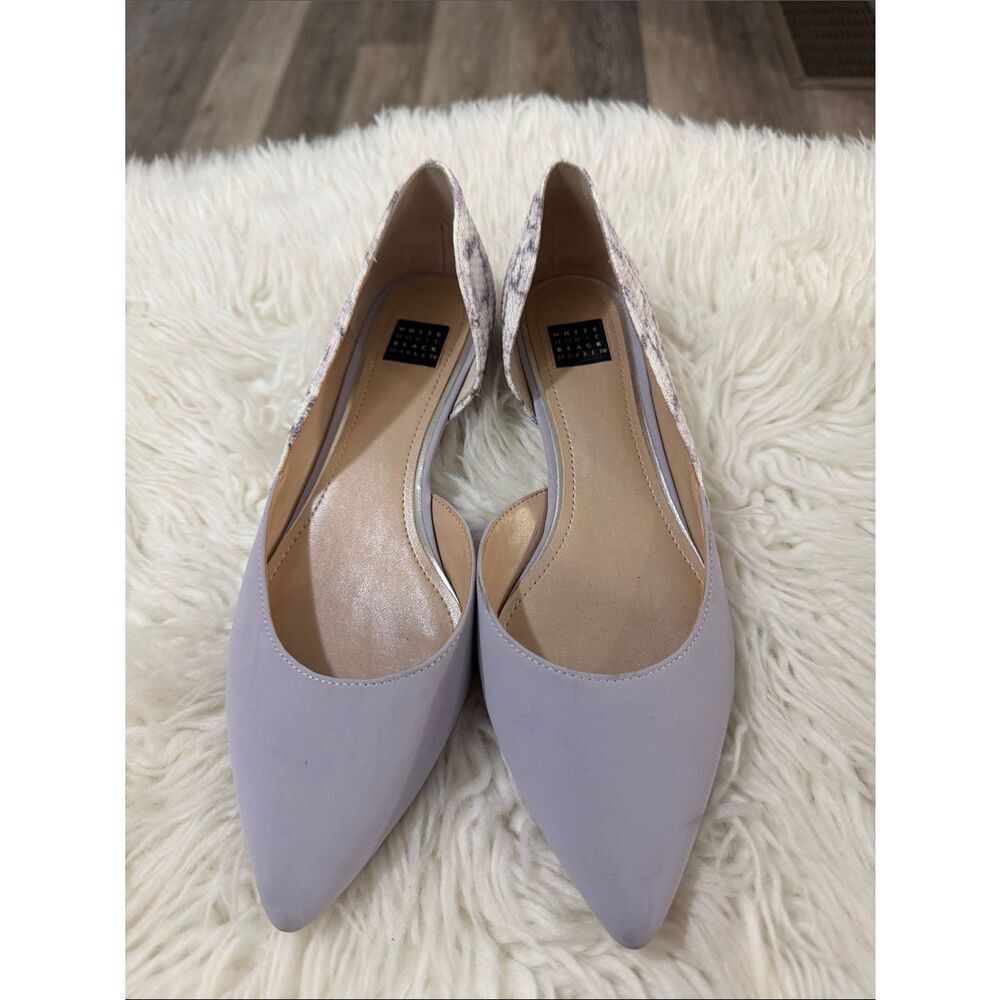 White House Black Market Light Lavender Pointed Toe Flats Size 7.5